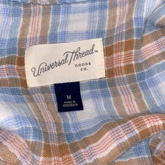 Universal Thread plaid button down cotton shirt size medium - Picture 5 of 8